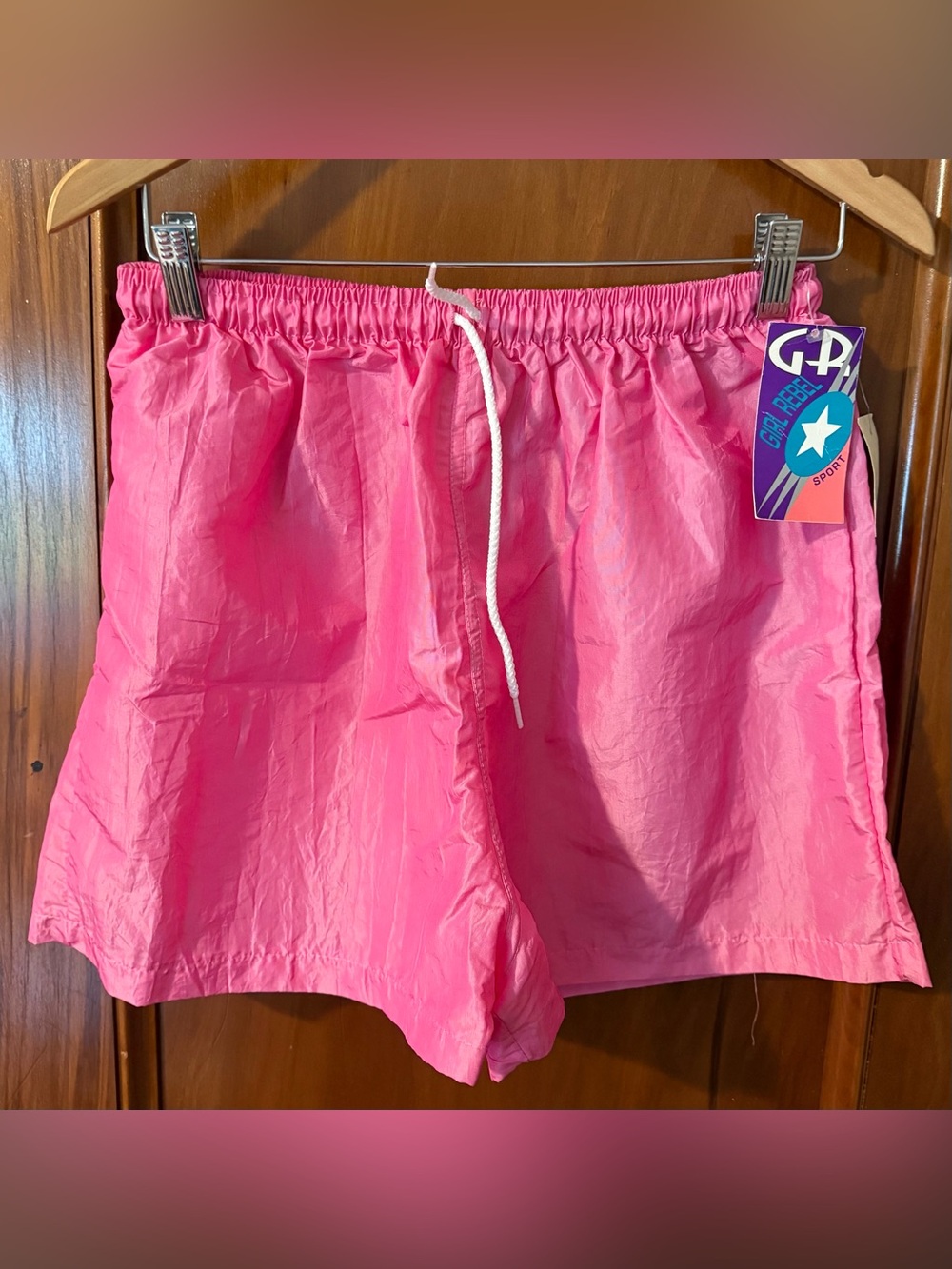 Vintage Girl Rebel Sport Hot Pink Pull On Shorts Athletic Women’s L New Y2K